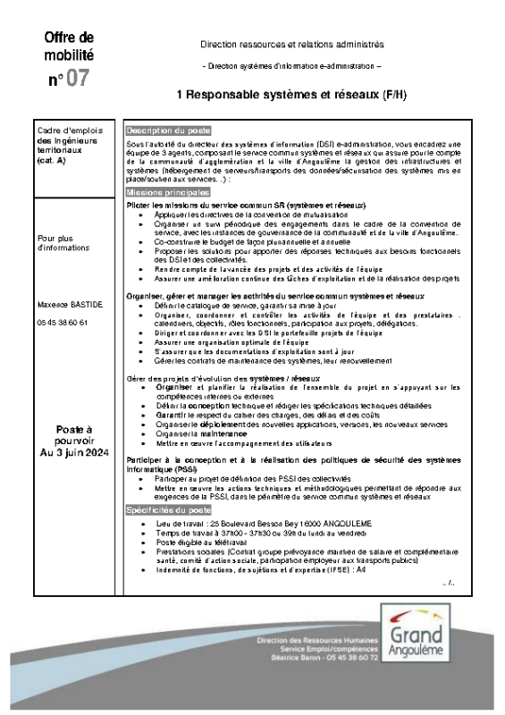 07 – Offres de mobilité Interne