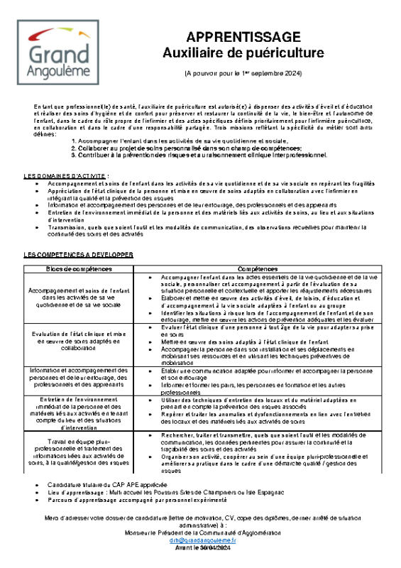 Auxilaire de puériculture