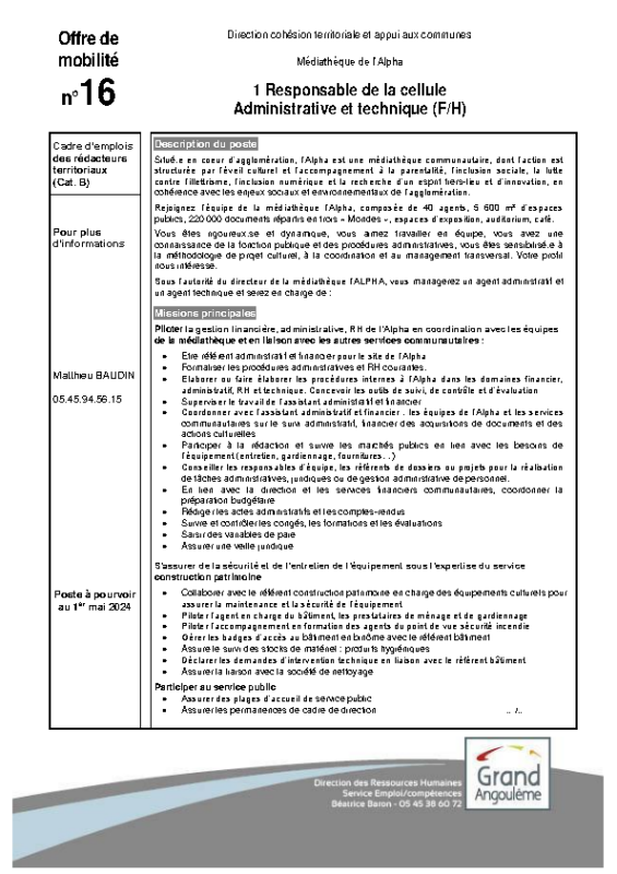 16 – Offres de mobilitè Interne