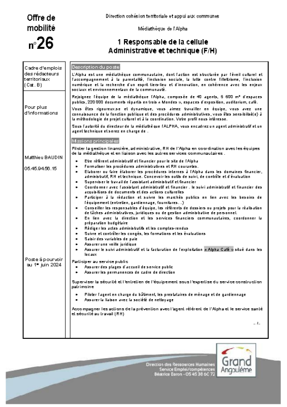 26 – Offres de mobilitè Interne
