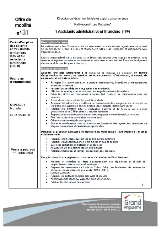 31 – Offres de mobilitè interne