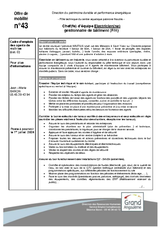 43 – Offres de mobilitè Interne