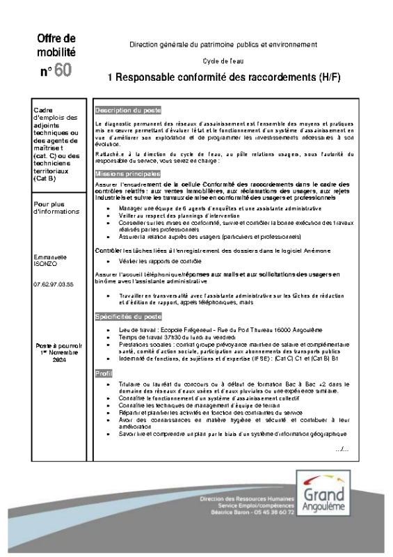 60 – Offres de mobilité Interne