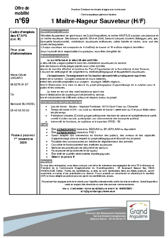 69 – Offres de mobilité Interne