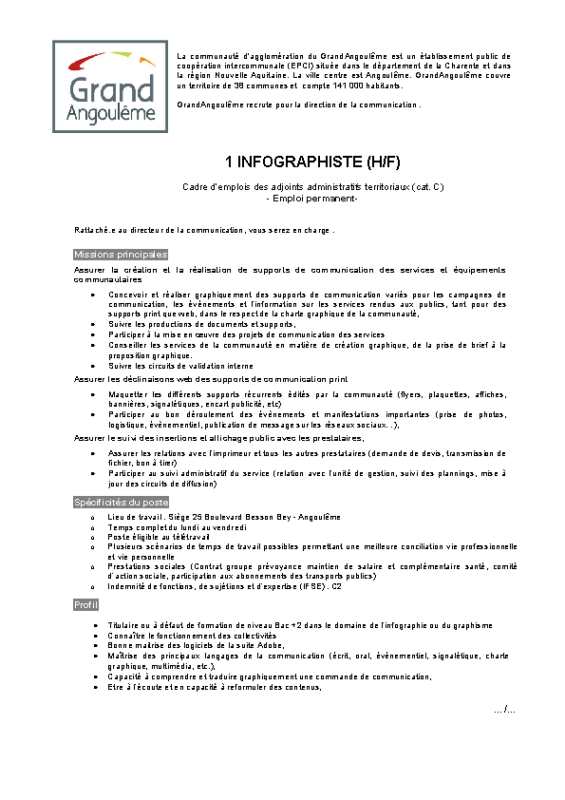 41 – Appel à candidature Infographiste 41 – Appel à candidature Infographiste